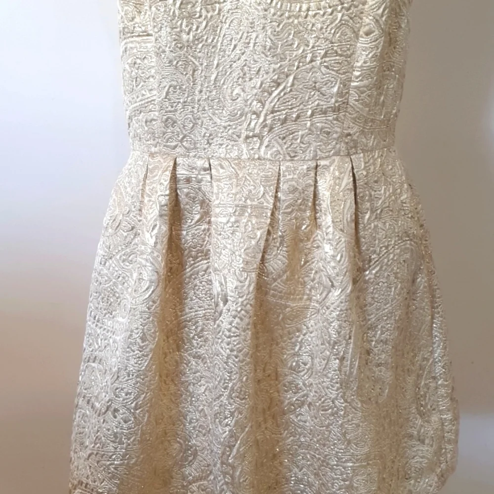 Sportsgirl Size 16 Gold Sleeveless Dress - Picture 3 of 9